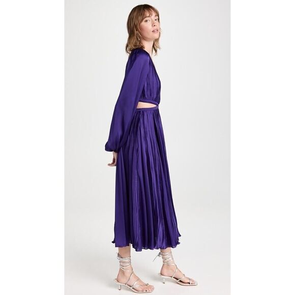 NWT Rococo Sand Cassi Long Sleeve Midi Dress Cut Out Purple Small - Picture 7 of 12